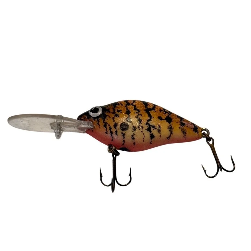 Natural Ike Vintage Deep‎ Diving Crankbait Lure Orange Black Crawfish Pattern